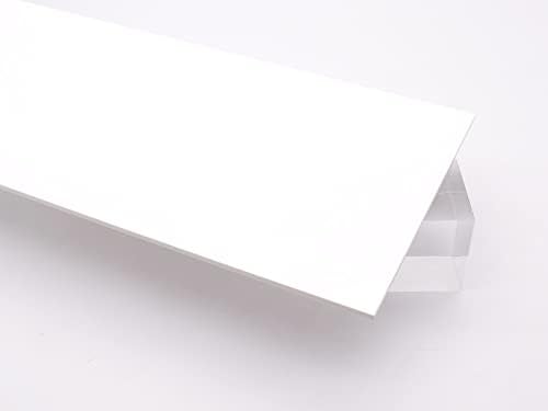 Акрилен лист от бял Непрозрачен плексиглас с дебелина 1/8 инча (6 x 12)