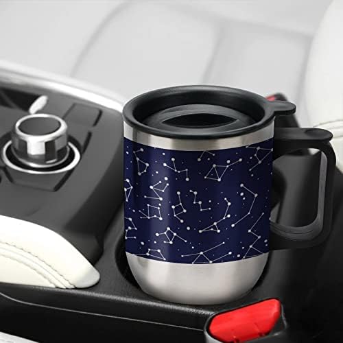 Пътна Кафеена Чаша Starry Съзвездие от Неръждаема Стомана с Вакуумна Изолация с Капак и дръжка