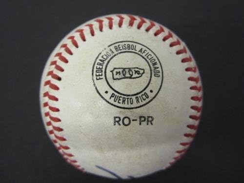 Сами Соса Подписа Автограф На Официалния мач Пуэрториканской лийг бейзбол JSA COA - Бейзболни топки с Автографи