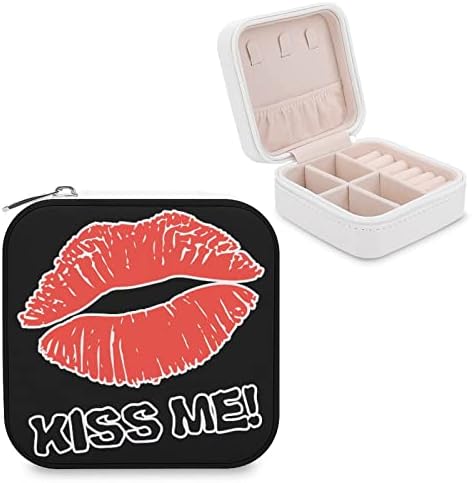 Дамски Часовника за Бижута Kiss Me Устни, Кожена чанта-Органайзер за Обеци за Пътуване, Подарък за Свети Валентин, Рожден Ден