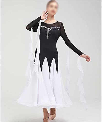 JKUYWX Женствена рокля за балните танци в стил Мозайка, Женствена рокля за балните танци, облекло за Танго, тренировъчен костюм (Цвят: D, Размер: Код L)