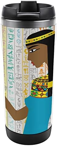 Древните египетски Женски Пътни Чаши за Кафе с Капак, Изолирани Чаши, Бутилка За Вода С Двойни Стени От Неръждаема Стомана