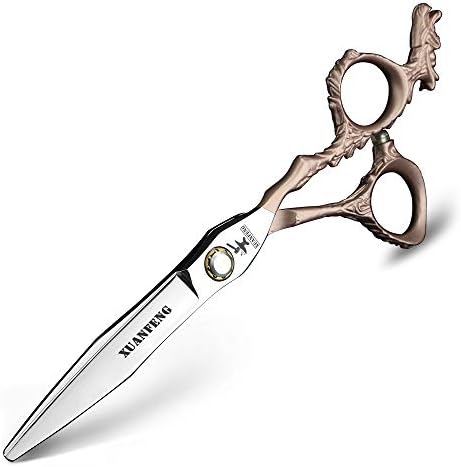 Ножица за подстригване на коса с дръжка XUANFENG Dragon 6Стоманени Ножици за подстригване на коса 440C за Дома или Фризьорски салон, Ножици за подстригване и филировочные Ножица (Розови ножици за рязане)