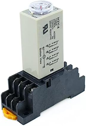 DJDLFA H3Y-2 0-1 S Реле закъснение на включване на захранването на Таймер DPDT 8 контакти Напрежение: 220 и 110 В 24 В 12 (Размер: AC220V)