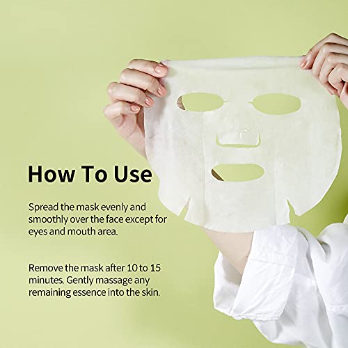 YADAH Daily Green Лицето Sheet Mask, Кактус, опаковка от 5 броя – Вегетариански Екологично чист Бамбук лист за овлажняване на кожата