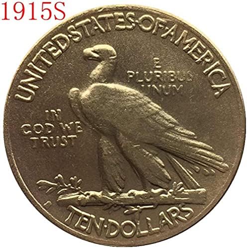 Монета на Повикване 24-K Позлатен 1915-S $10 Златни Индийска Монета с половин Орел Копие Събиране на Подаръци Колекция от монети