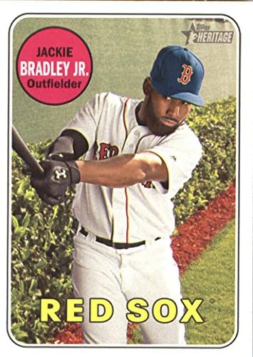 2018 Бейзболна картичка Topps Heritage 391 Джаки Брадли - младши Бостън Ред Сокс