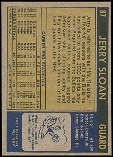 1971 Топпс Редовна баскетболно карта 87 джери Слоун от Чикаго Булс Клас Отличен