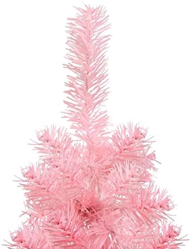 VidaXL Тънка Изкуствена Други Коледната елха със Стойка Розов цвят 70,9