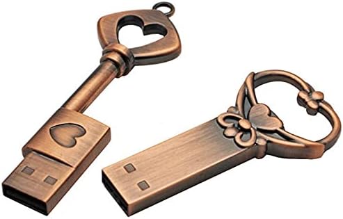 N/A Флаш памет Метален ключ с формата на сърце от чист Мед Подарък USB-памет Mini USB Stick Key Автентичен 4 gb 8 gb 16 gb 32 gb 64 GB стик за палеца (капацитет: 4 GB, стил: Style one)