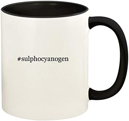 Подарък дрънкулки сульфоцианоген - 11 грама С Хэштегом Керамични Цветна Дръжка и Вътрешната част на Кафе Чаши, Черна