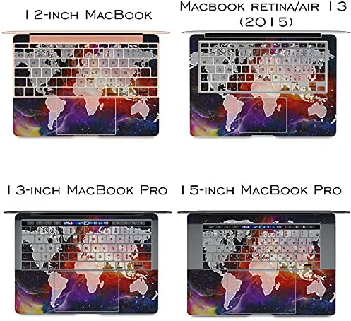 Vinyl Обвивка Lex Altern е Съвместима с MacBook Air 13 инча Mac Pro 16 Retina 15 12 2019 2020 2018 Вселената Карта на света Галактика Пространство Козметична Мъглявината на Кутията на Клавиатурата Стикер Стикер тъчпада