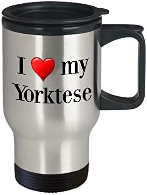 Пътна Чаша Yorktese - Термоизолированная Кафеена Чаша Morkie Yorkie Maltese Mix От Неръждаема Стомана За Любителите На Кучета, Подарък