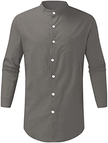 Мъжки ежедневни ризи от памук и лен DUEIG, Есенни мъжки Блузи с дълъг ръкав, копчета 2021, Летни Ризи с Предните джобове