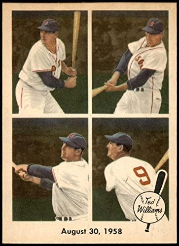 1959 Fleer 65 30 август 1958 Тед Уилямс Бостън Ред Сокс (Бейзболна картичка) EX/MT Red Sox