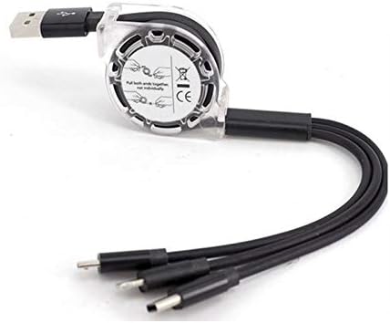 Кабел BoxWave, който е Съвместим с Garmin RV 890 (кабел от BoxWave) - Минисинхронный, Разтегателен, лаптоп USB-кабел AllCharge за Garmin RV 890 - Черно jet black