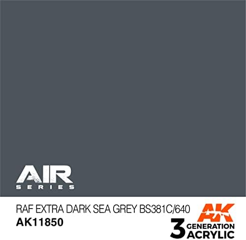 AK Acrylics 3Gen въздухоплавателни средства AK11850 RAF Екстра Тъмен Морски Сив BS381C/640 (17 мл)
