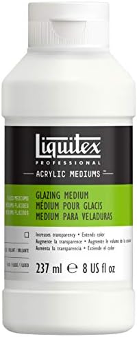 Акрилна боя Liquitex BASICS, Туба с обем 250 мл (8,5 унции), Titanium White & 7508 Professional Fluid Medium 8 грама, Глазура