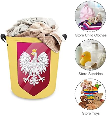 Количка за бельо на стопанските Полша Сгъваема Висока Кошница за Дрехи с Дръжки Чанта За съхранение