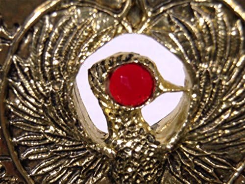 Прическа Indy Staff of RA, антично злато, едно парче метал, червен скъпоценен камък и акрил калъф